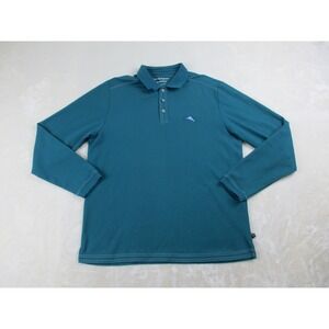 Tommy Bahama Polo Shirt Mens Medium Green Marlin Island Zone Supima Preppy